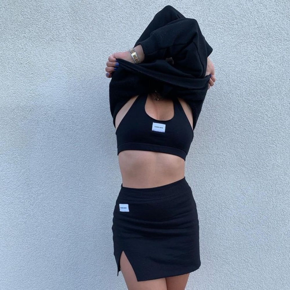 Young Muse Black Sporty Top
